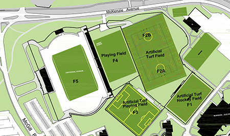 Vikes Active Living fields and facilities map